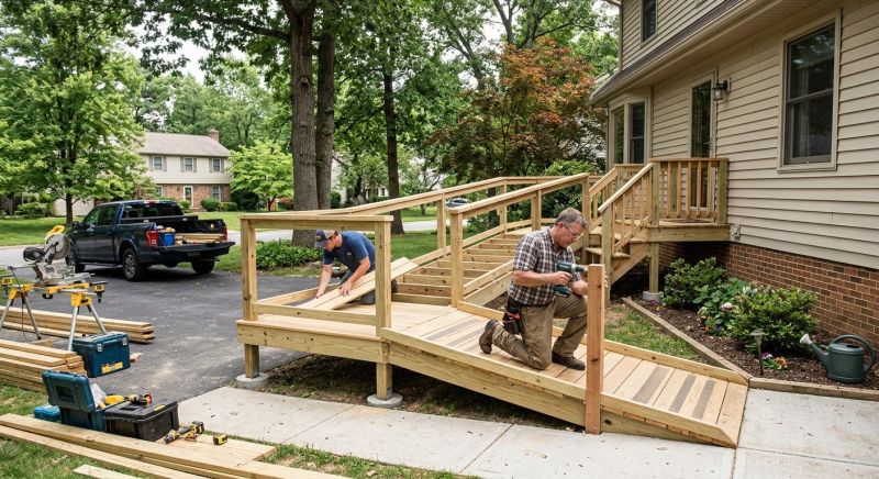 Hardwood Ramp Installation in Kansas City, KS